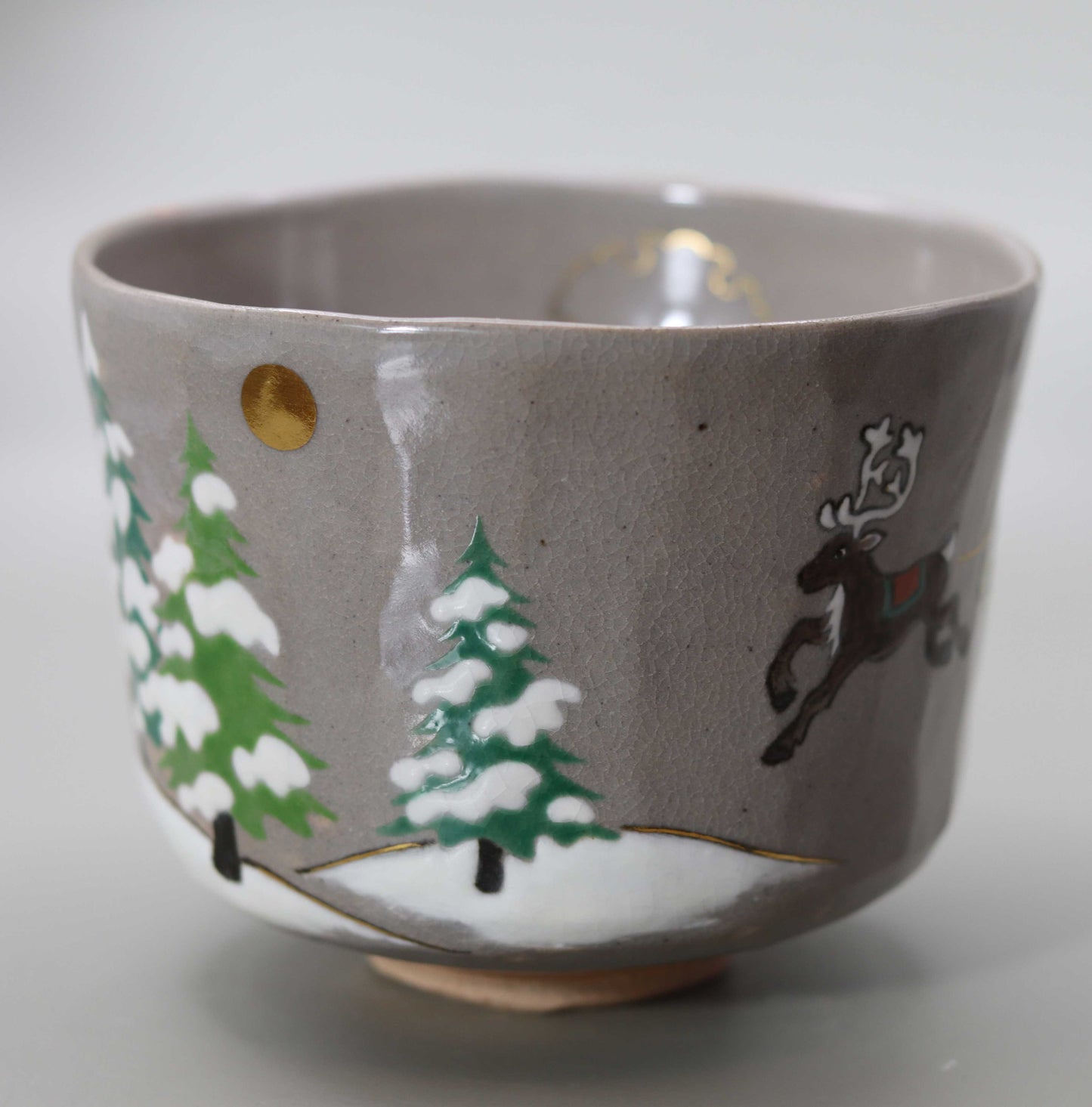 Christmas tea bowl by Kenzan, by Kosai Miyagawa