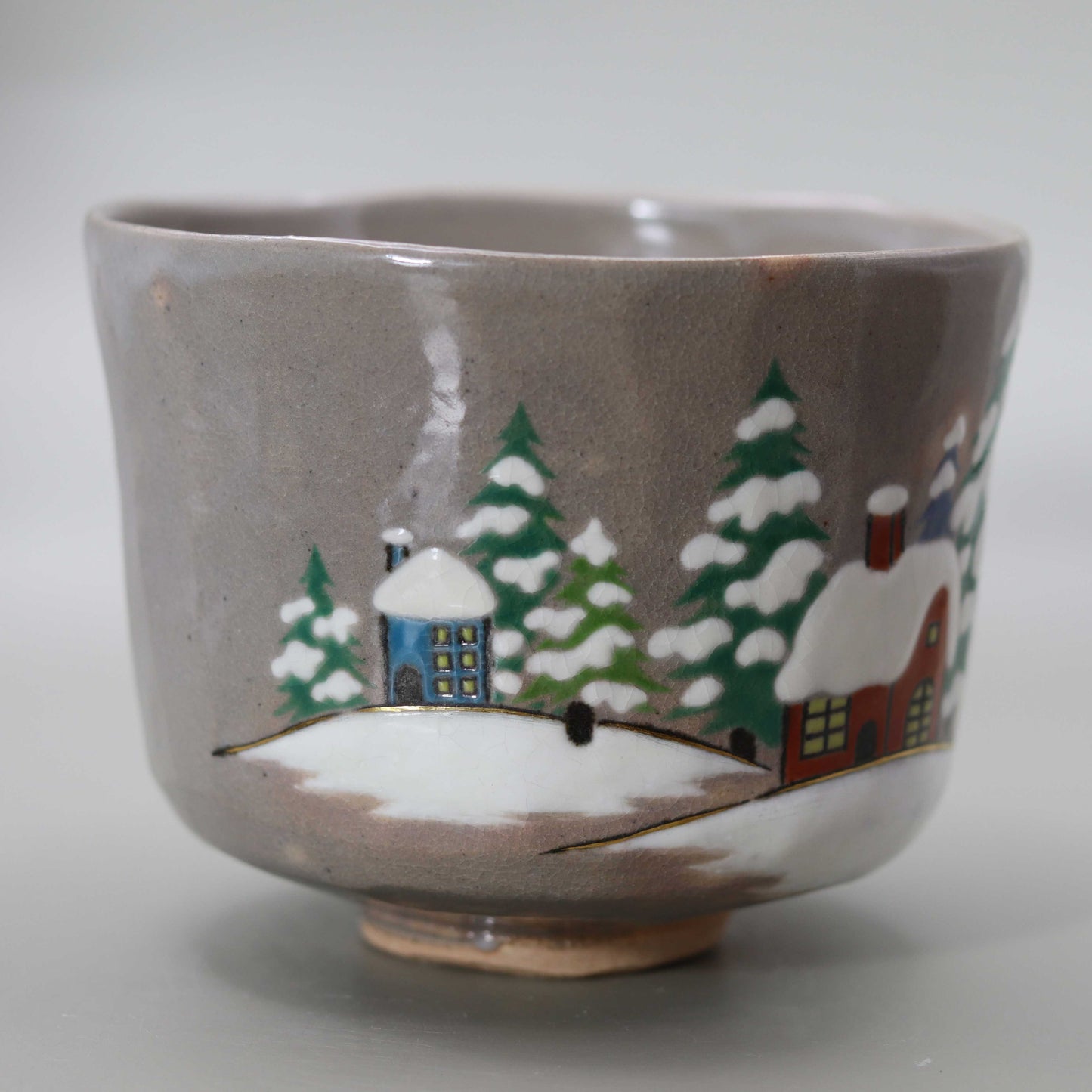 Christmas tea bowl by Kenzan, by Kosai Miyagawa