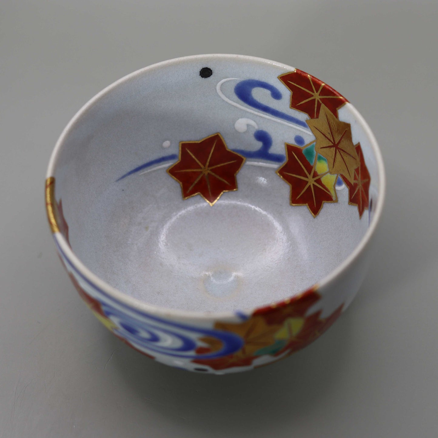 Straw ash-glazed Tatsuta River tea bowl by Kosai Miyagawa