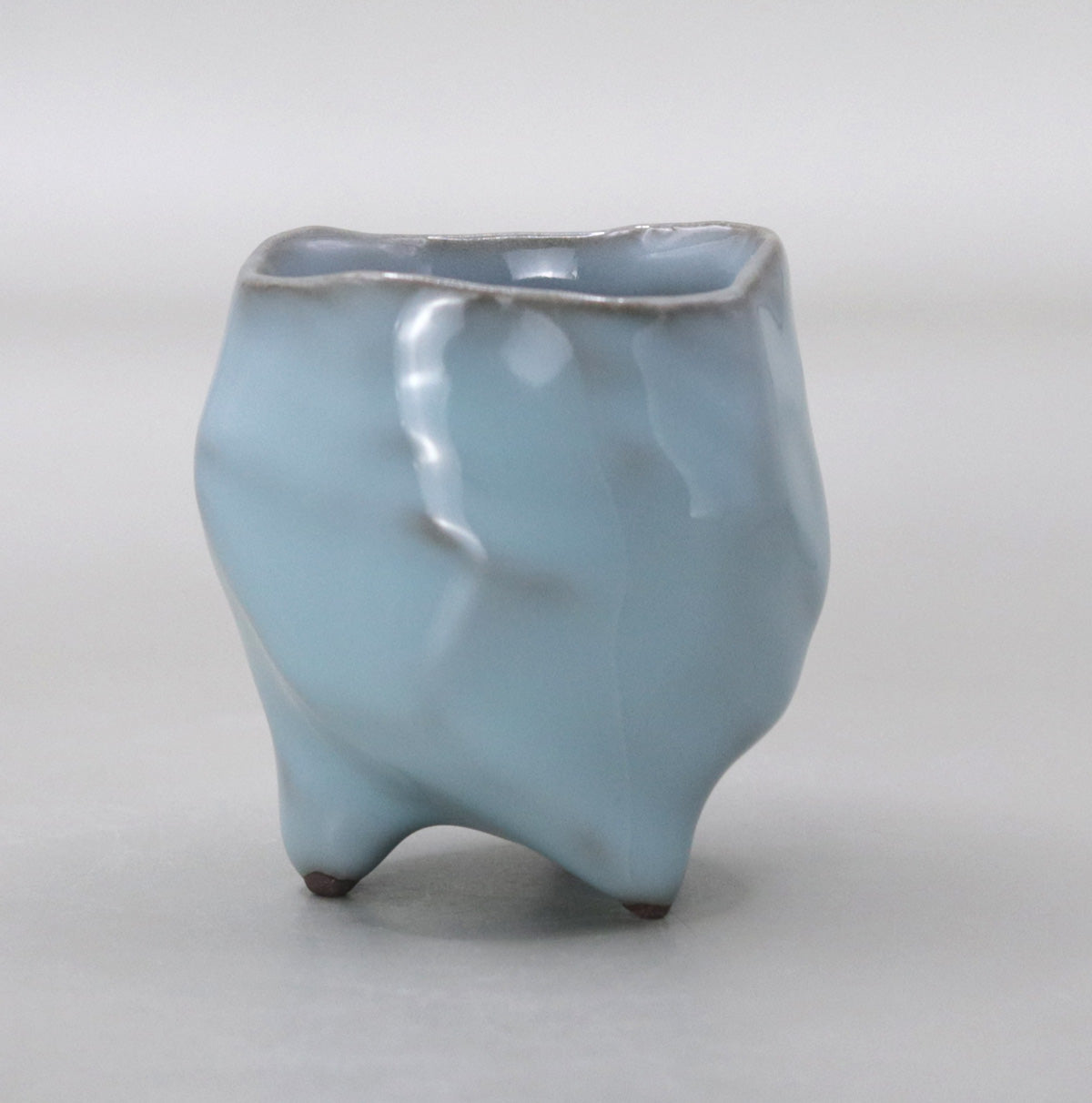 Celadon sake cup by Masao Tagai