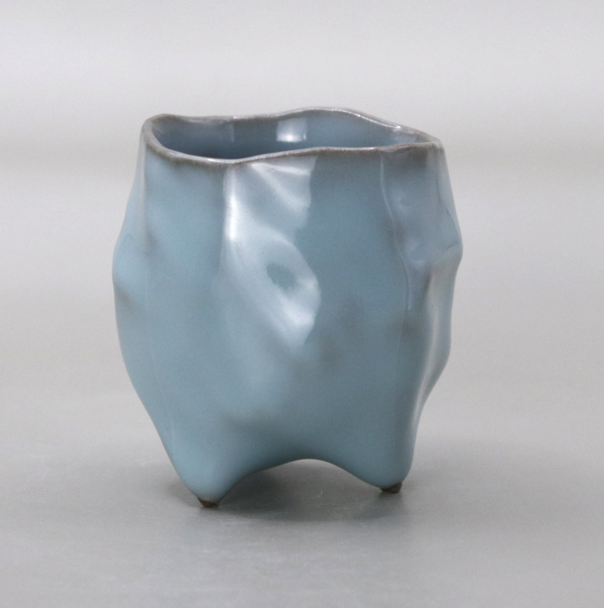 Celadon sake cup by Masao Tagai