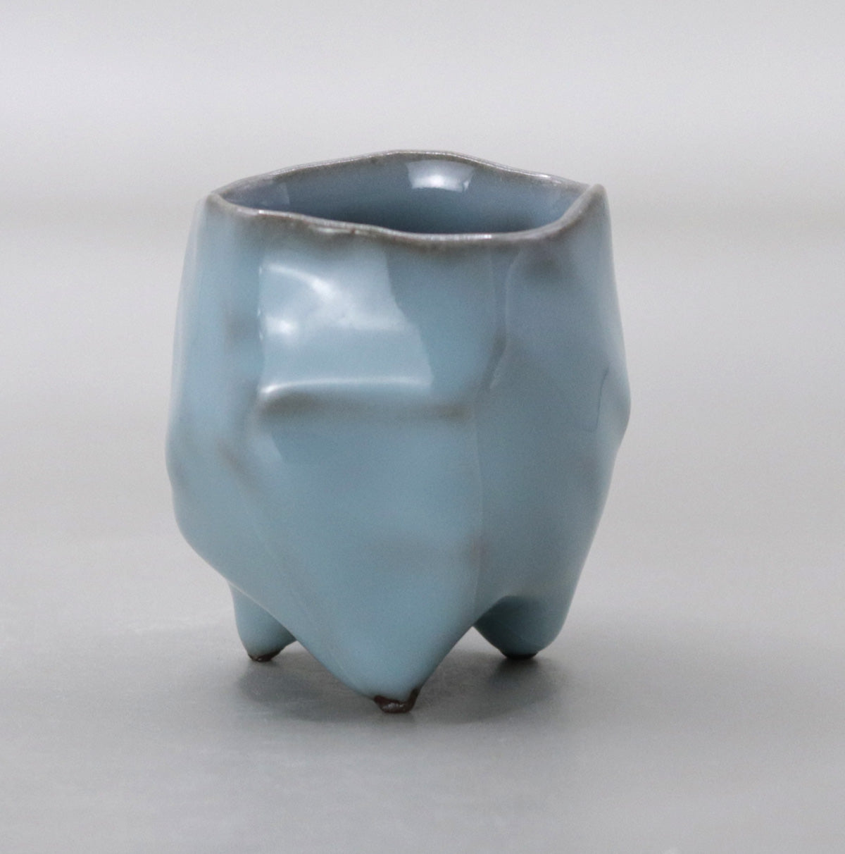 Celadon sake cup by Masao Tagai