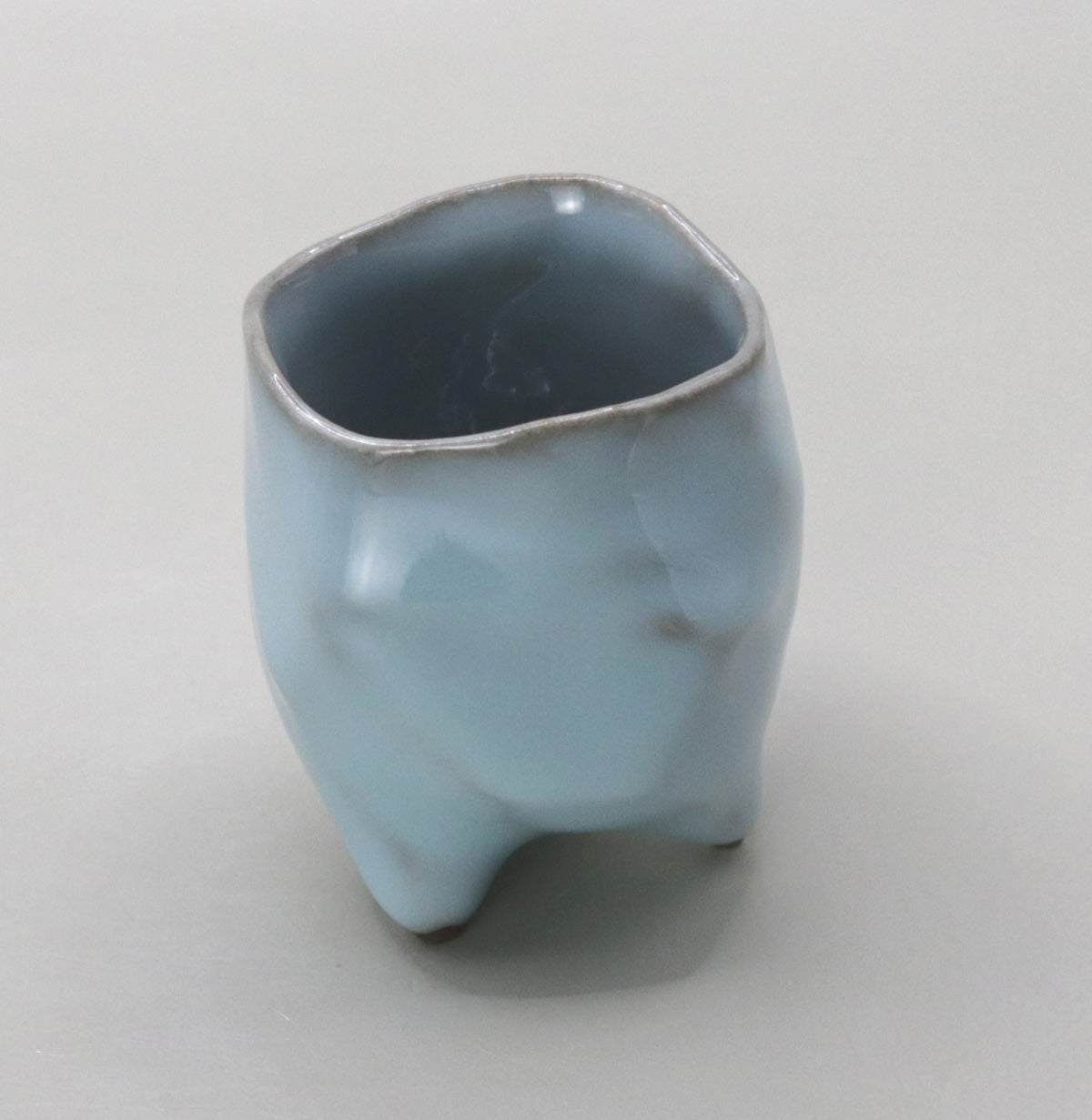 Celadon sake cup by Masao Tagai