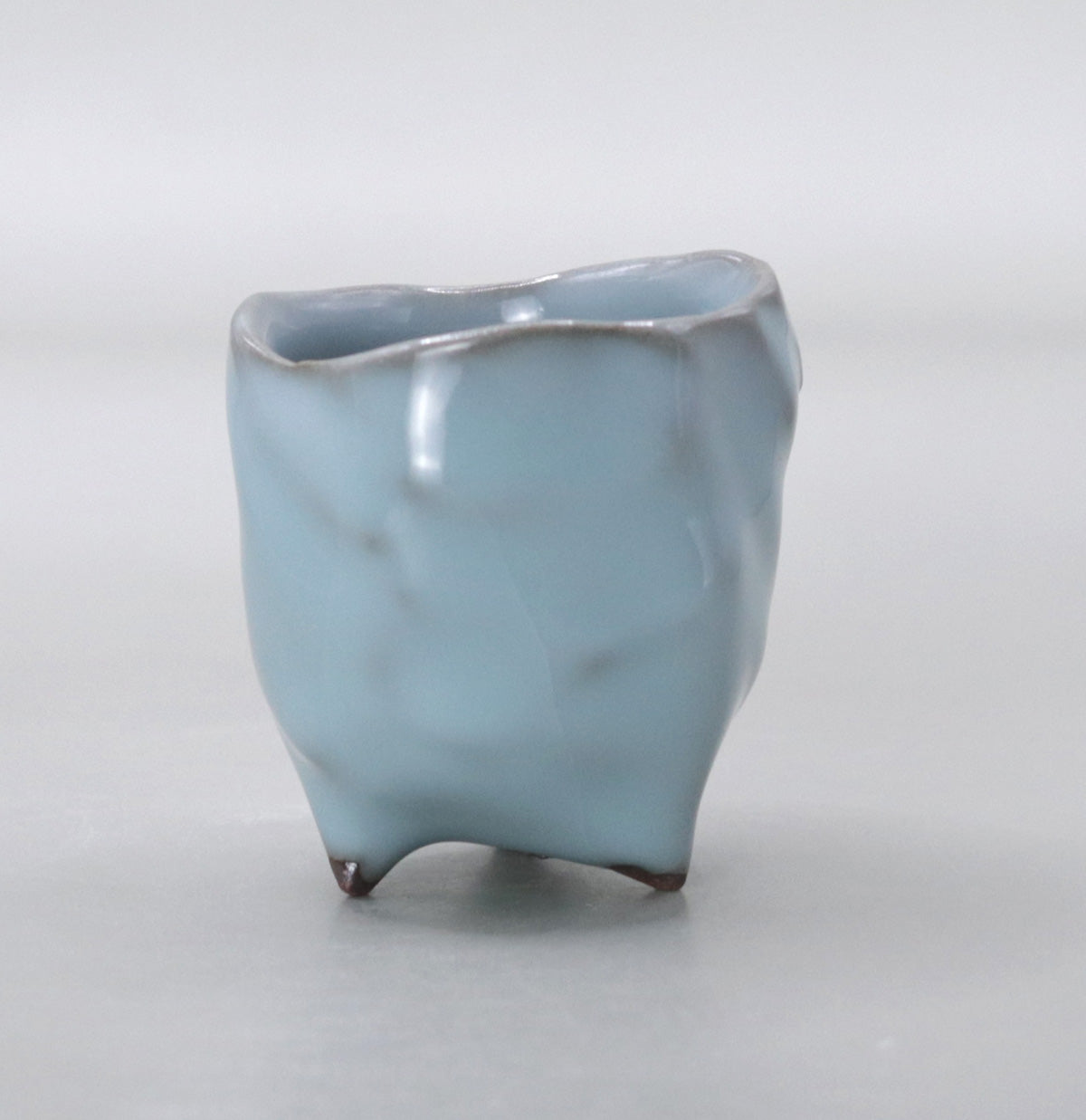 Celadon sake cup by Masao Tagai