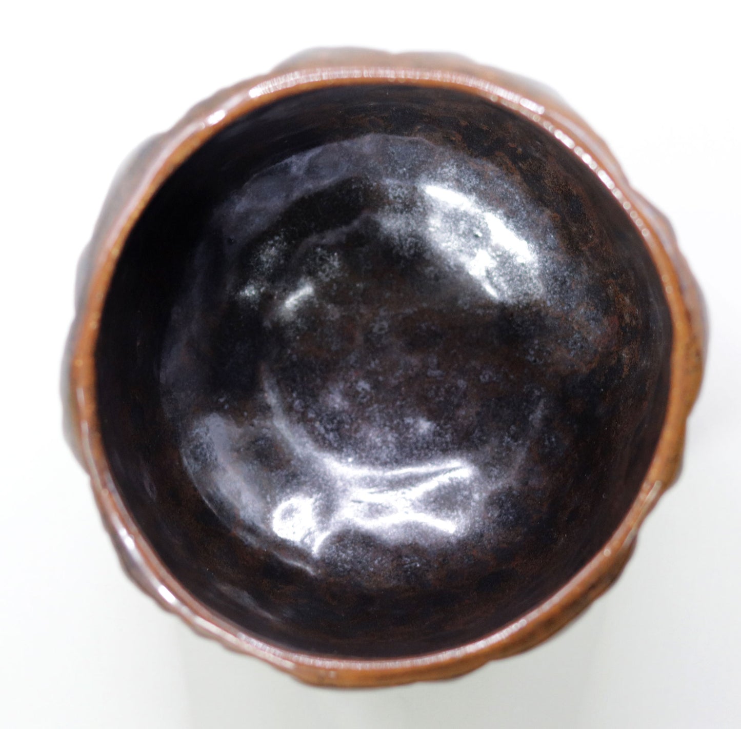 鉄釉割木紋茶碗 尾西楽斎