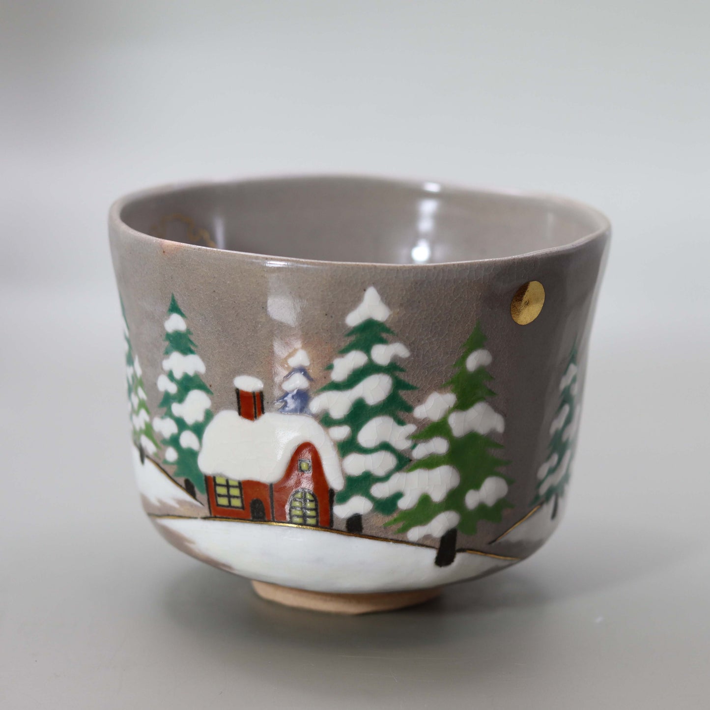 Christmas tea bowl by Kenzan, by Kosai Miyagawa
