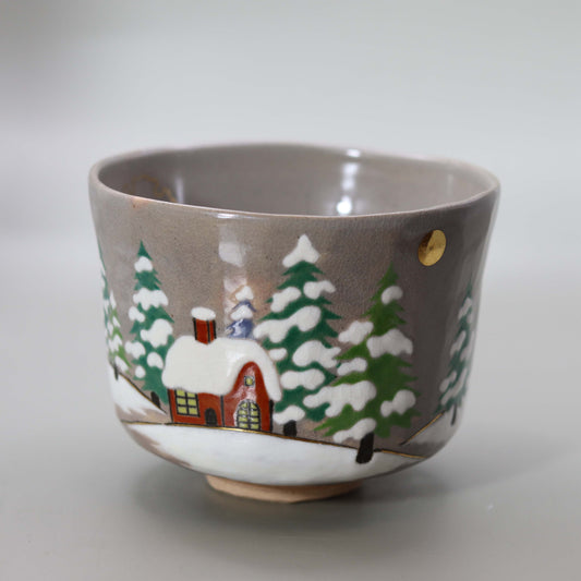 Christmas tea bowl by Kenzan, by Kosai Miyagawa