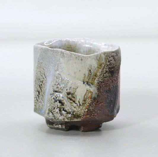 Ash-glazed sake cup by Masashi Nishibata