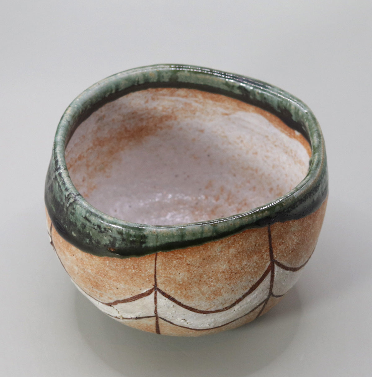 鳴海織部茶盌 柳下季器