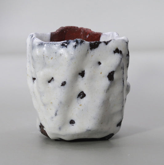 Straw white glaze teacup by Nishibata Masashi
