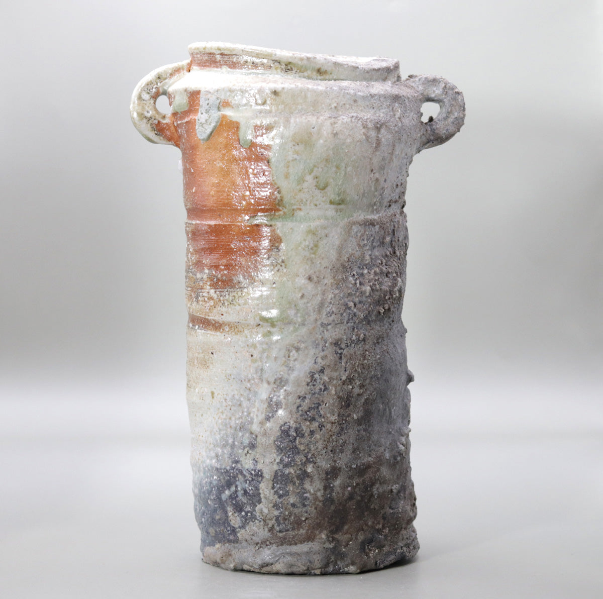 Iga Yohen Flower Vase with Ears by Hideki Yanashita