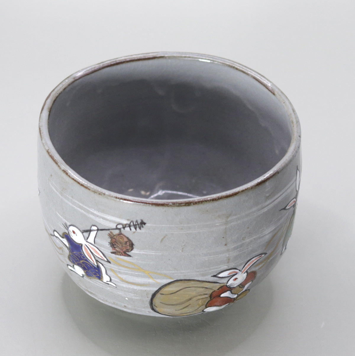 Seven Lucky Gods Rabbit Tea Bowl by Okada Yu