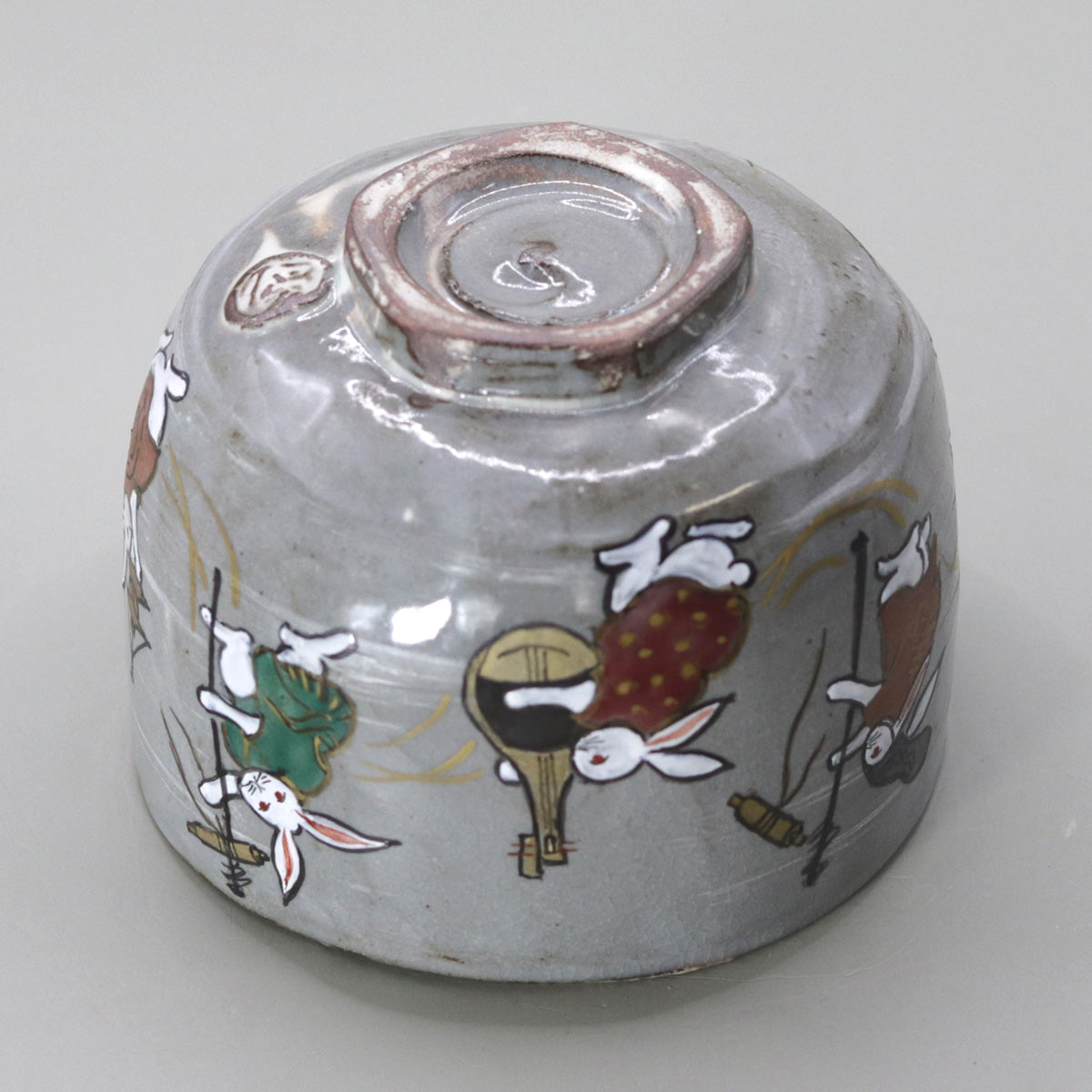 Seven Lucky Gods Rabbit Tea Bowl by Okada Yu