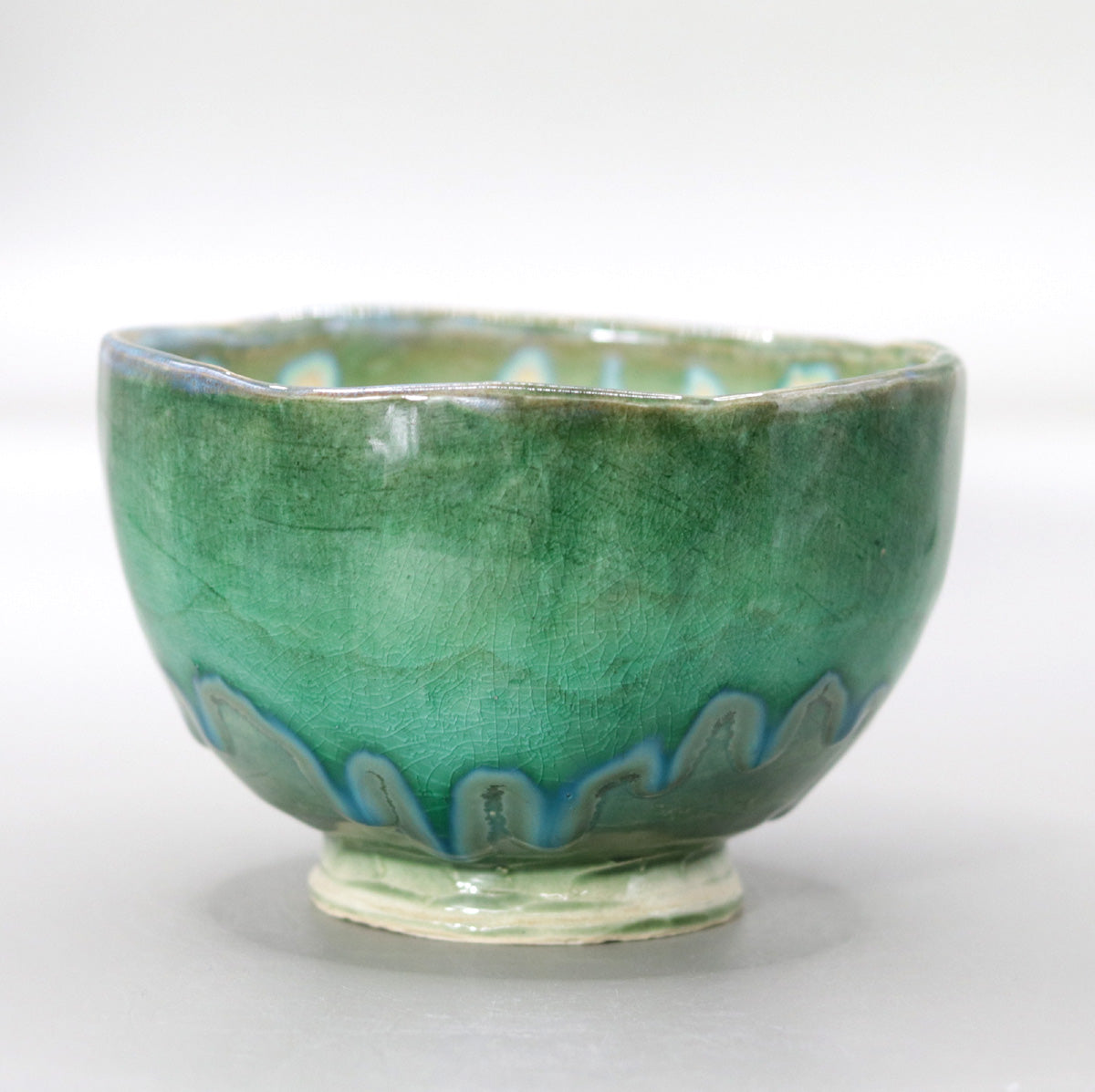 翠緑茶盌 小川文齋