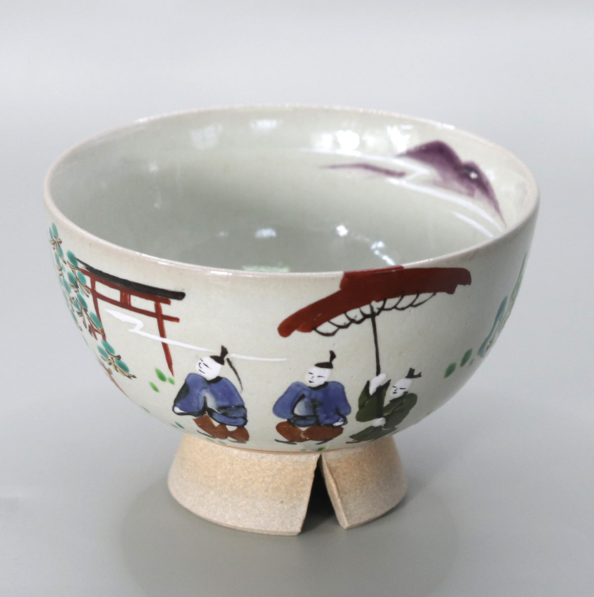 2呉器形春日絵茶碗 尾西楽斎