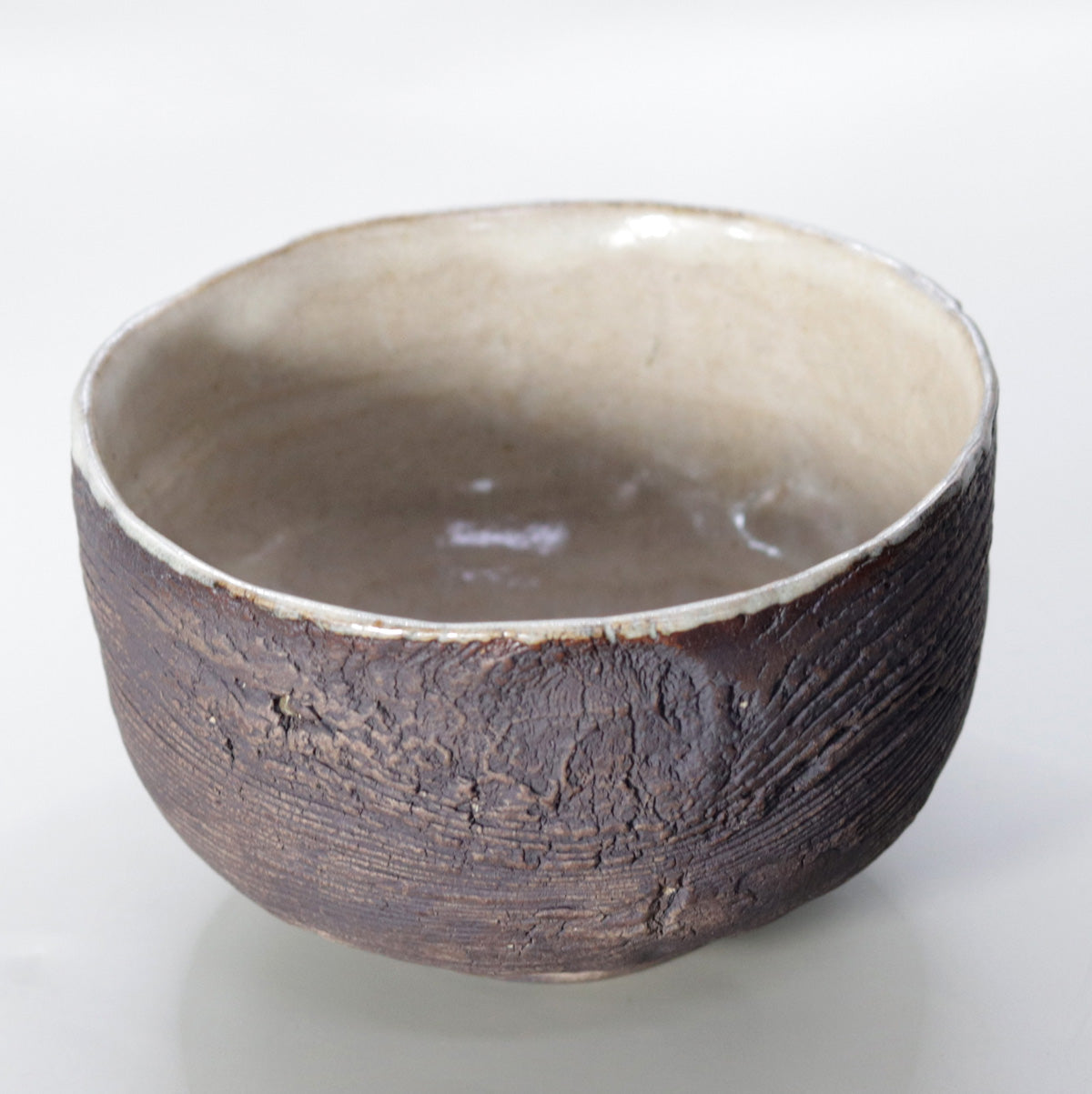 鉄釉木目茶碗 尾西楽斎