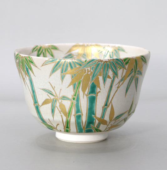 Young bamboo tea bowl by Rakusai Onishi