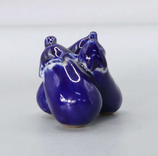Three Eggplant Lid Rest by Rakusai Onishi