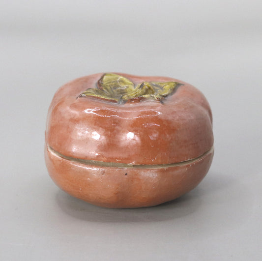 Persimmon incense holder by Rakusai Onishi