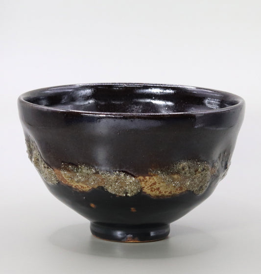 black Tatujin matcha bowl by Naosaku