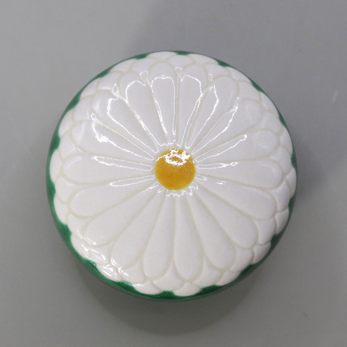 香合 色絵菊 高橋道八