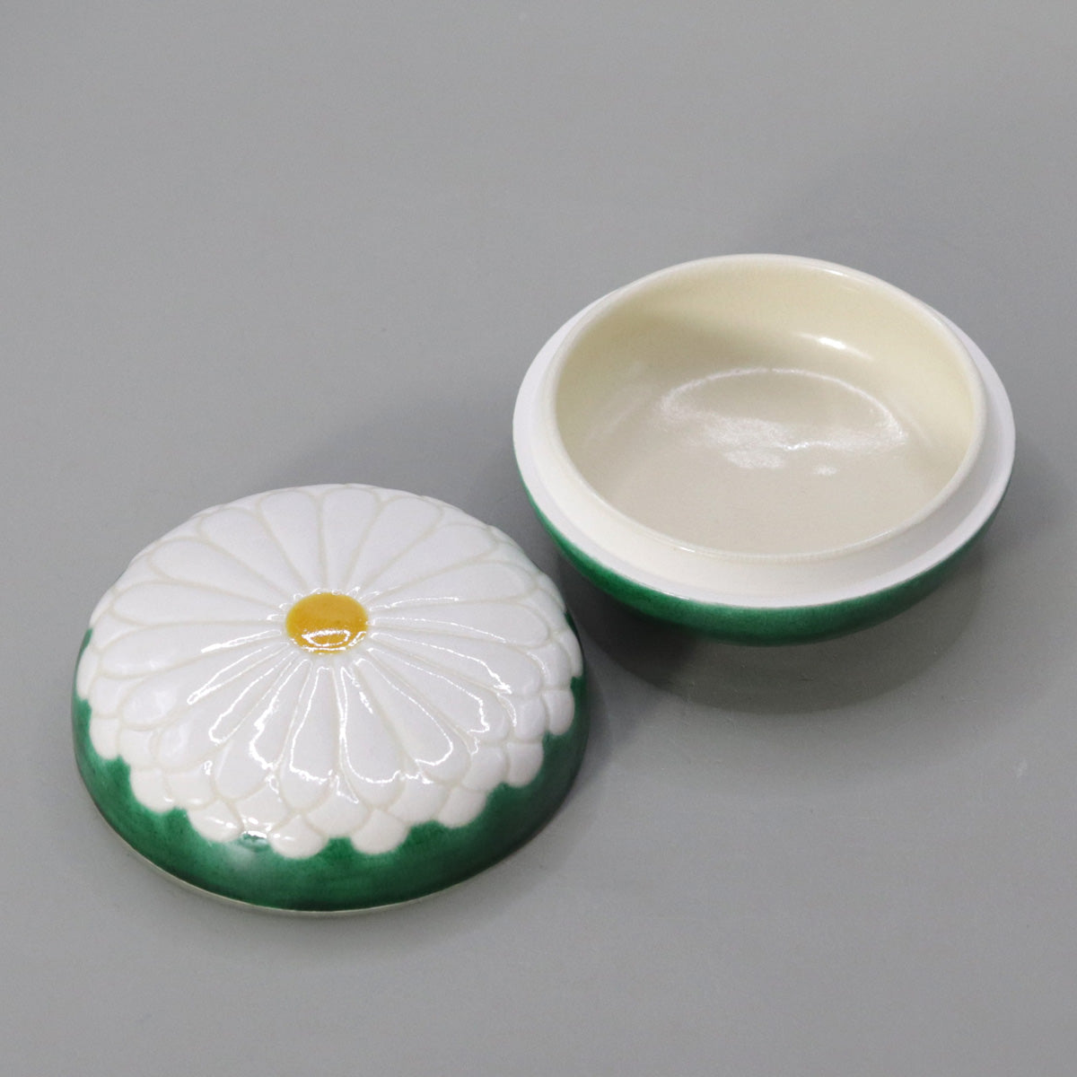 香合 色絵菊 高橋道八