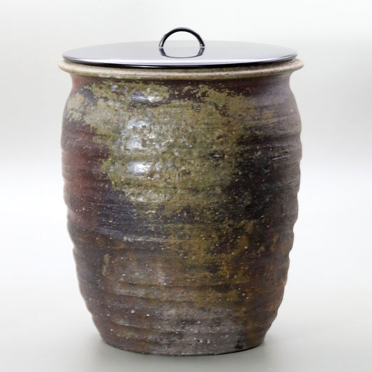 美 風 道 響 夢 Tanba kiln-fired potato head water jar by Naosaku