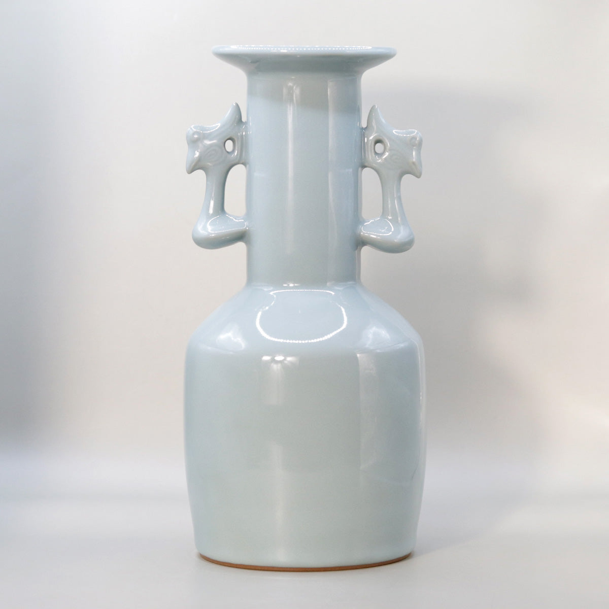 Blue porcelain phoenix eared flower vase Suwa Sozan
