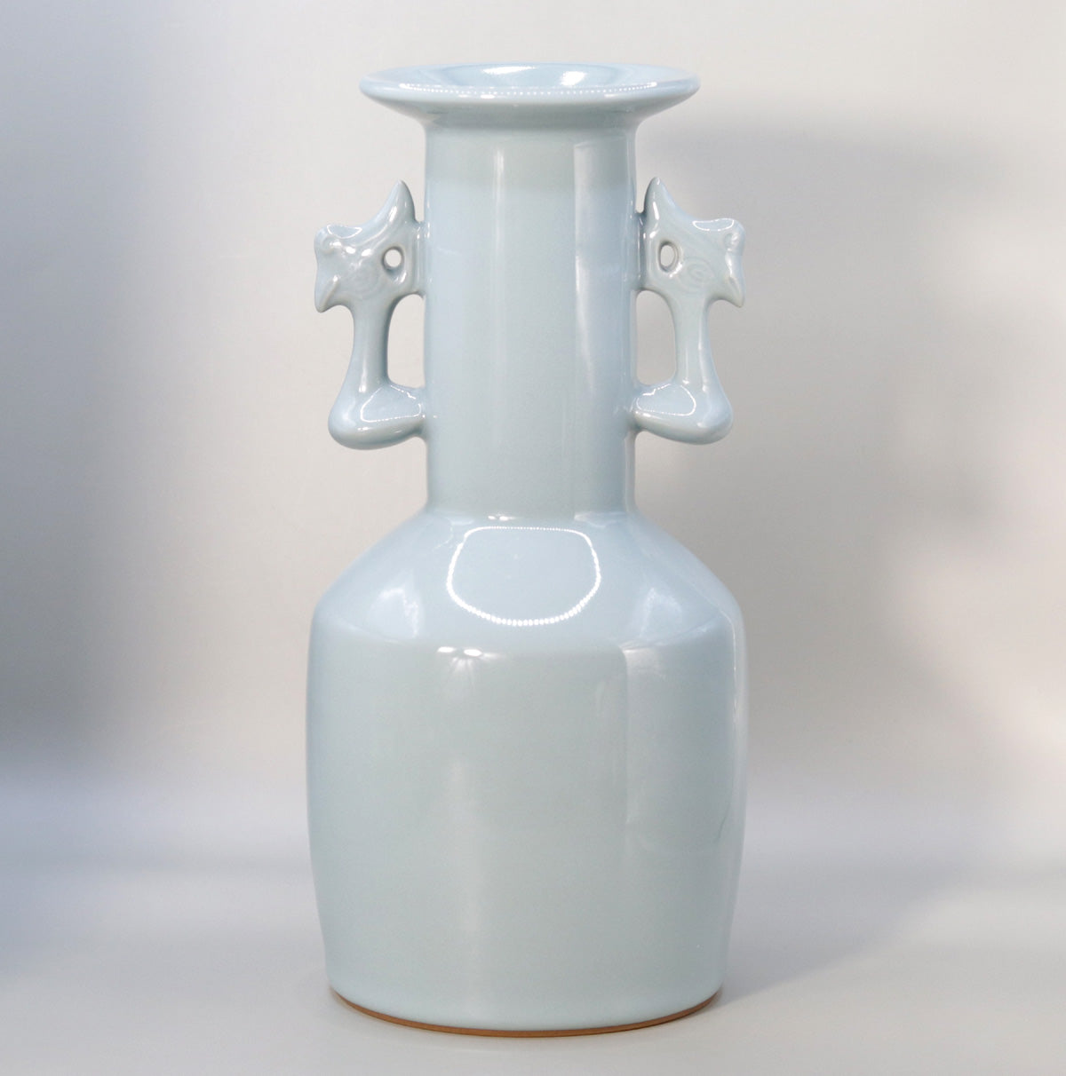 Blue porcelain phoenix eared flower vase Suwa Sozan