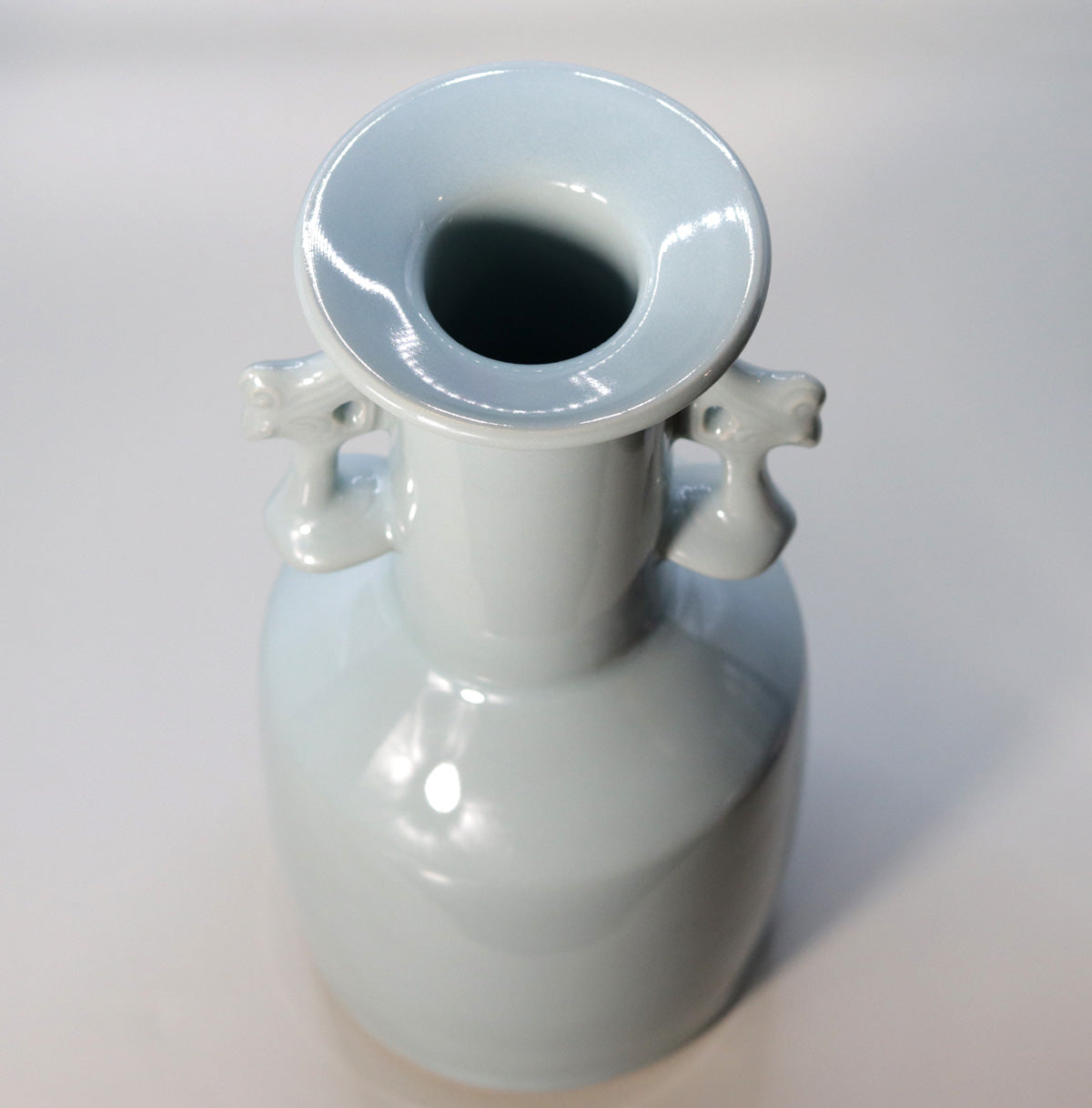 Blue porcelain phoenix eared flower vase Suwa Sozan