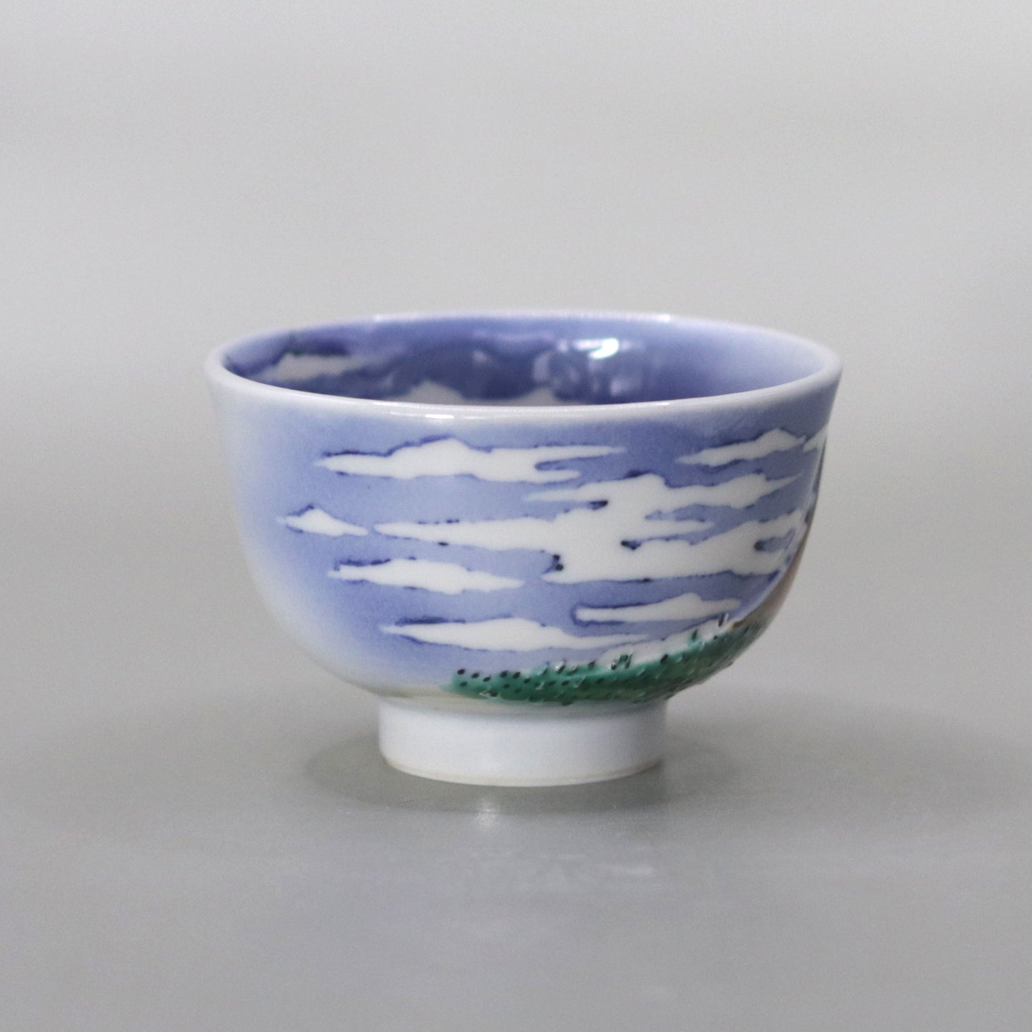 Hokusai Red Fuji Sake Cup by Kosai Miyagawa