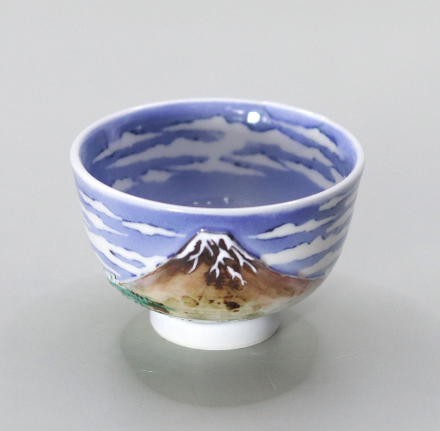 Hokusai Red Fuji Sake Cup by Kosai Miyagawa