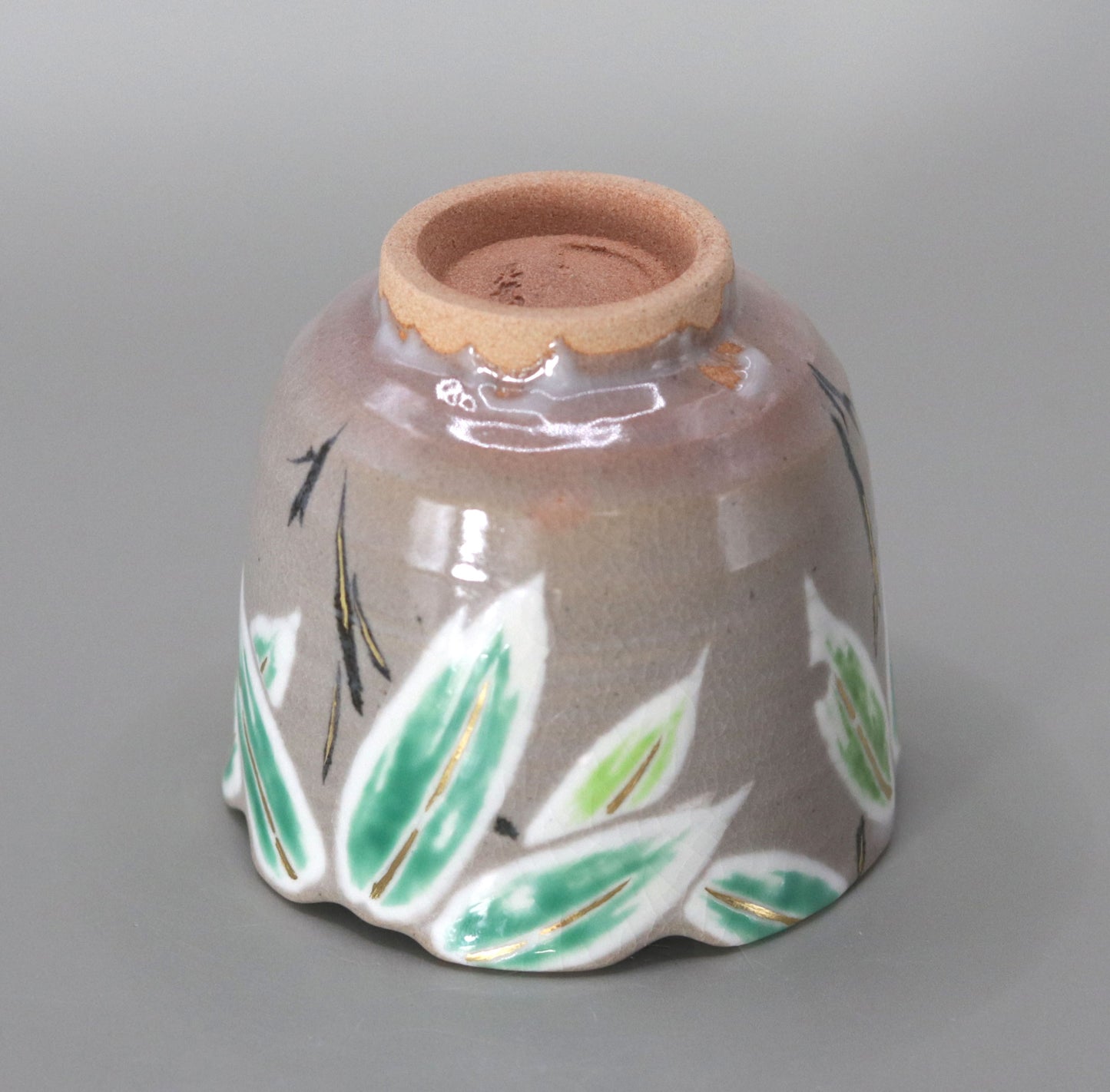 Kenzan's bamboo-painted sake cup by Kosai Miyagawa