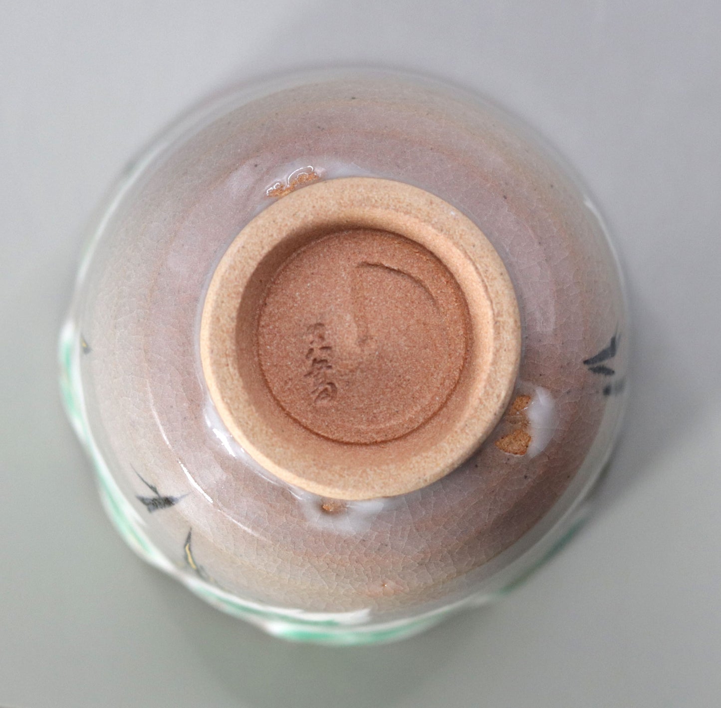 Kenzan's bamboo-painted sake cup by Kosai Miyagawa