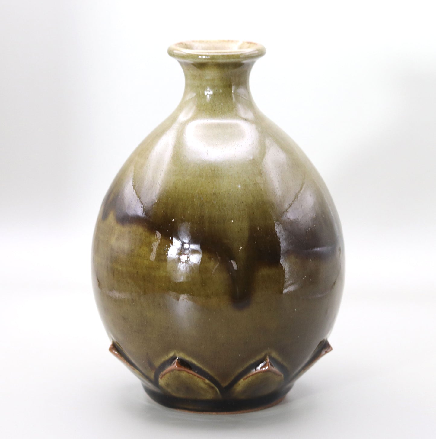 灰釉刻文花入 市野正大