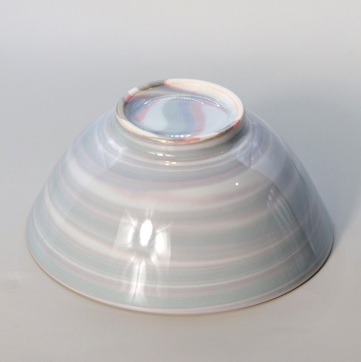 Nerikomi blue star birth tea bowl Suwa Sozan