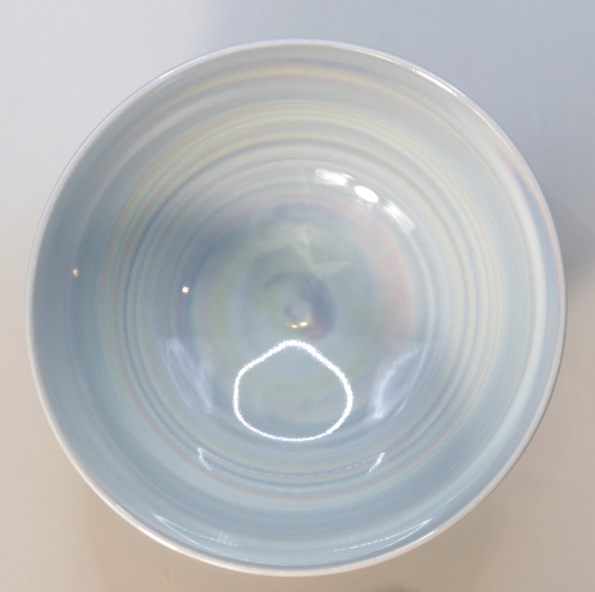 Kneaded celadon Akebono tea bowl by Suwa Sozan