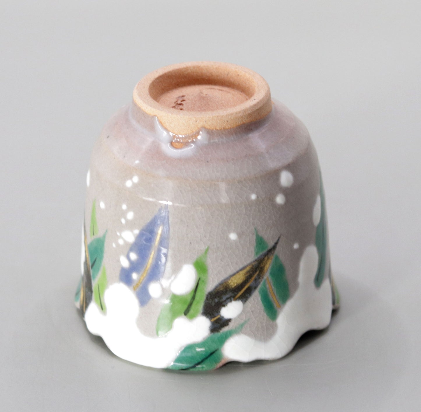 Kenzan's Snow-capped Bamboo Sake Cup by Kosai Miyagawa