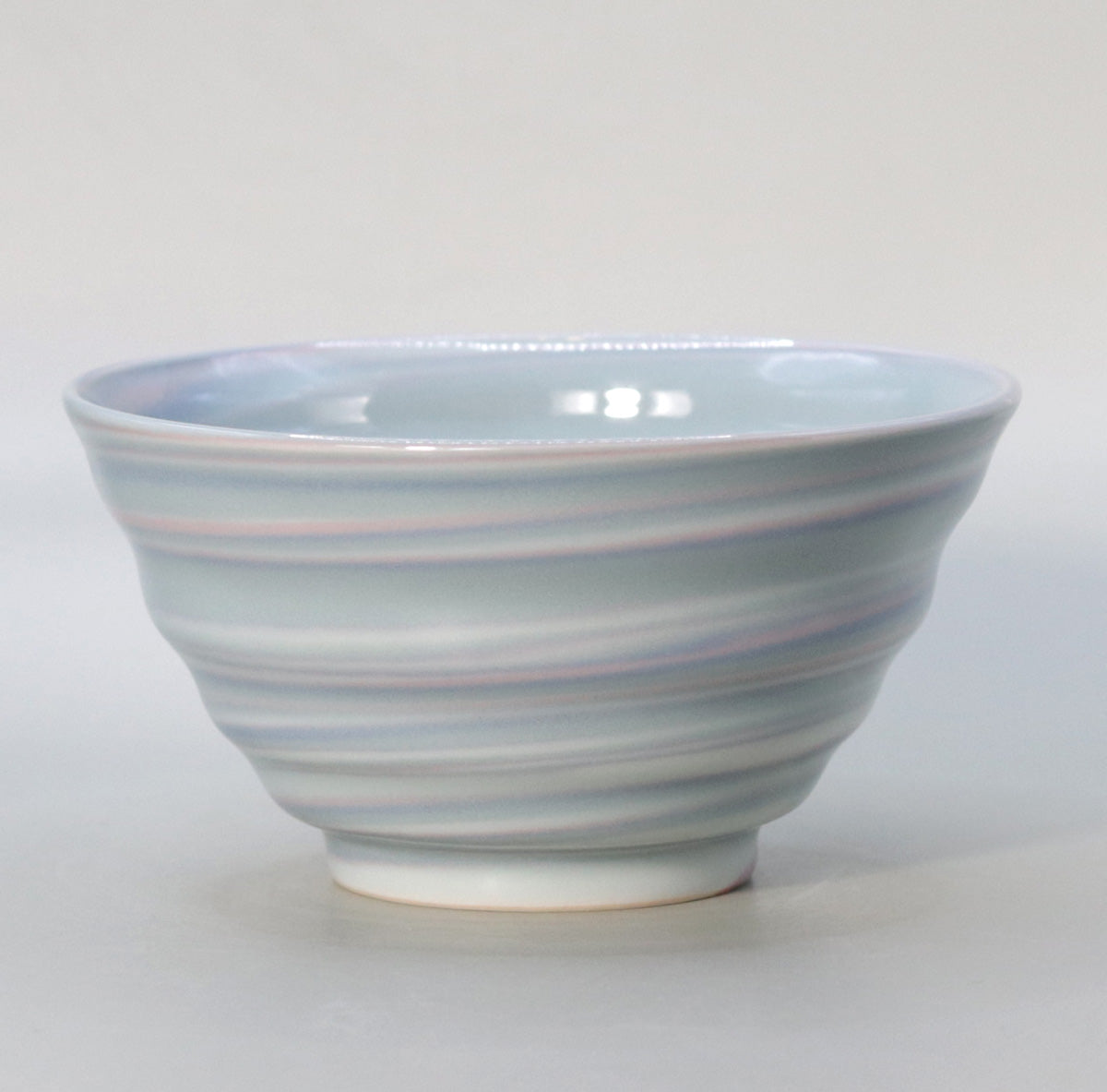 Blue porcelain twisted star birth tea bowl Suwa Sozan