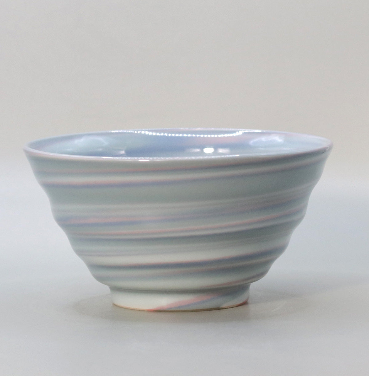 Blue porcelain twisted star birth tea bowl Suwa Sozan