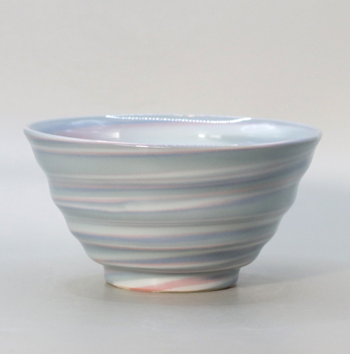 Blue porcelain twisted star birth tea bowl Suwa Sozan