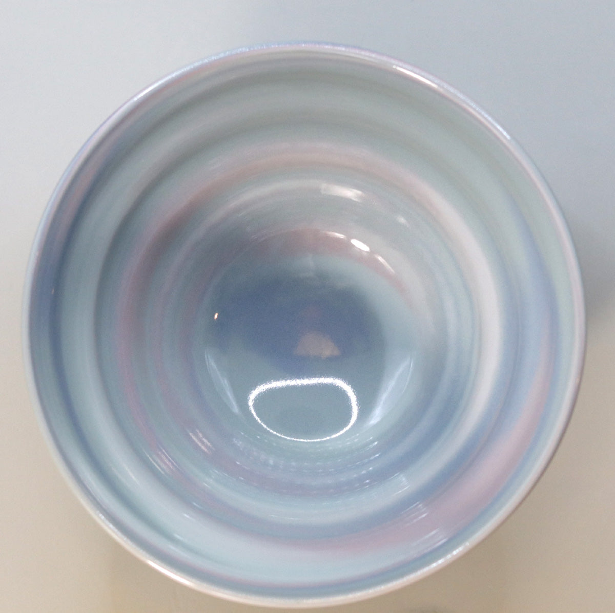 Blue porcelain twisted star birth tea bowl Suwa Sozan