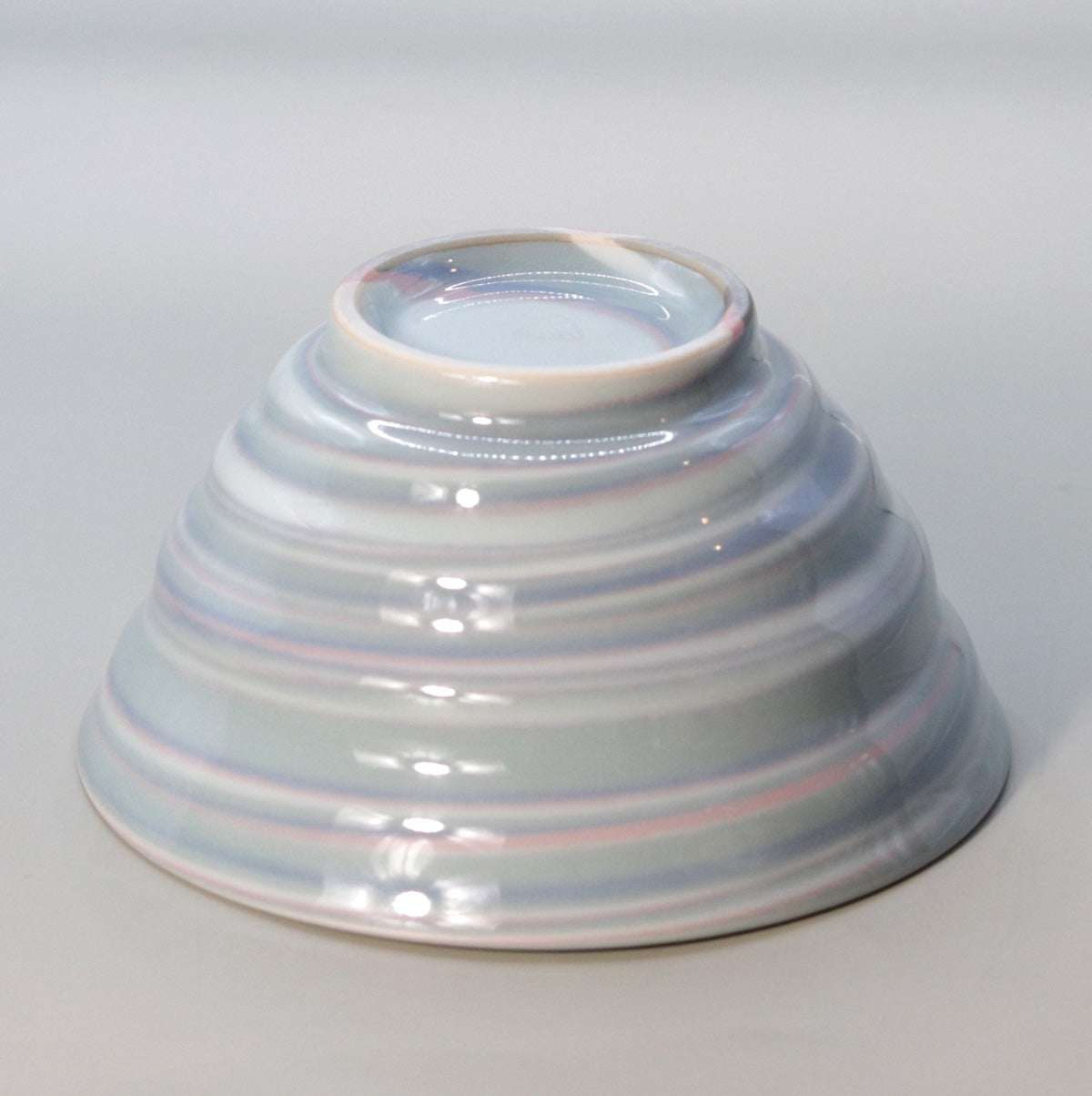 Blue porcelain twisted star birth tea bowl Suwa Sozan