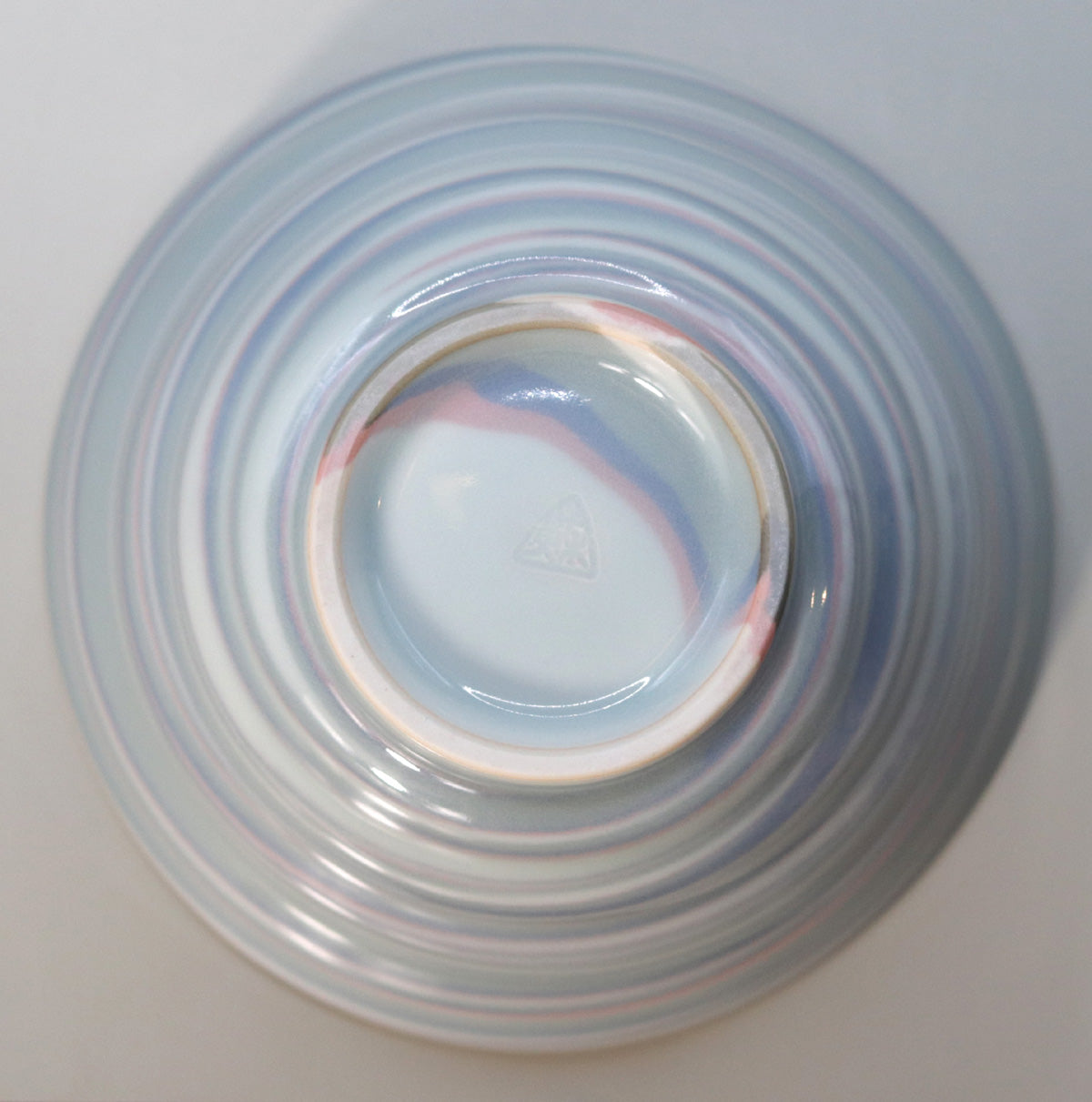 Blue porcelain twisted star birth tea bowl Suwa Sozan