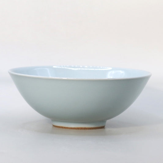 Blue porcelain flat tea bowl Suwa Sozan