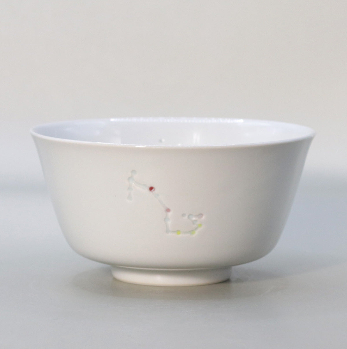 White Porcelain Firefly Constellation Tea Cup Scorpio Sagittarius Suwa Sozan