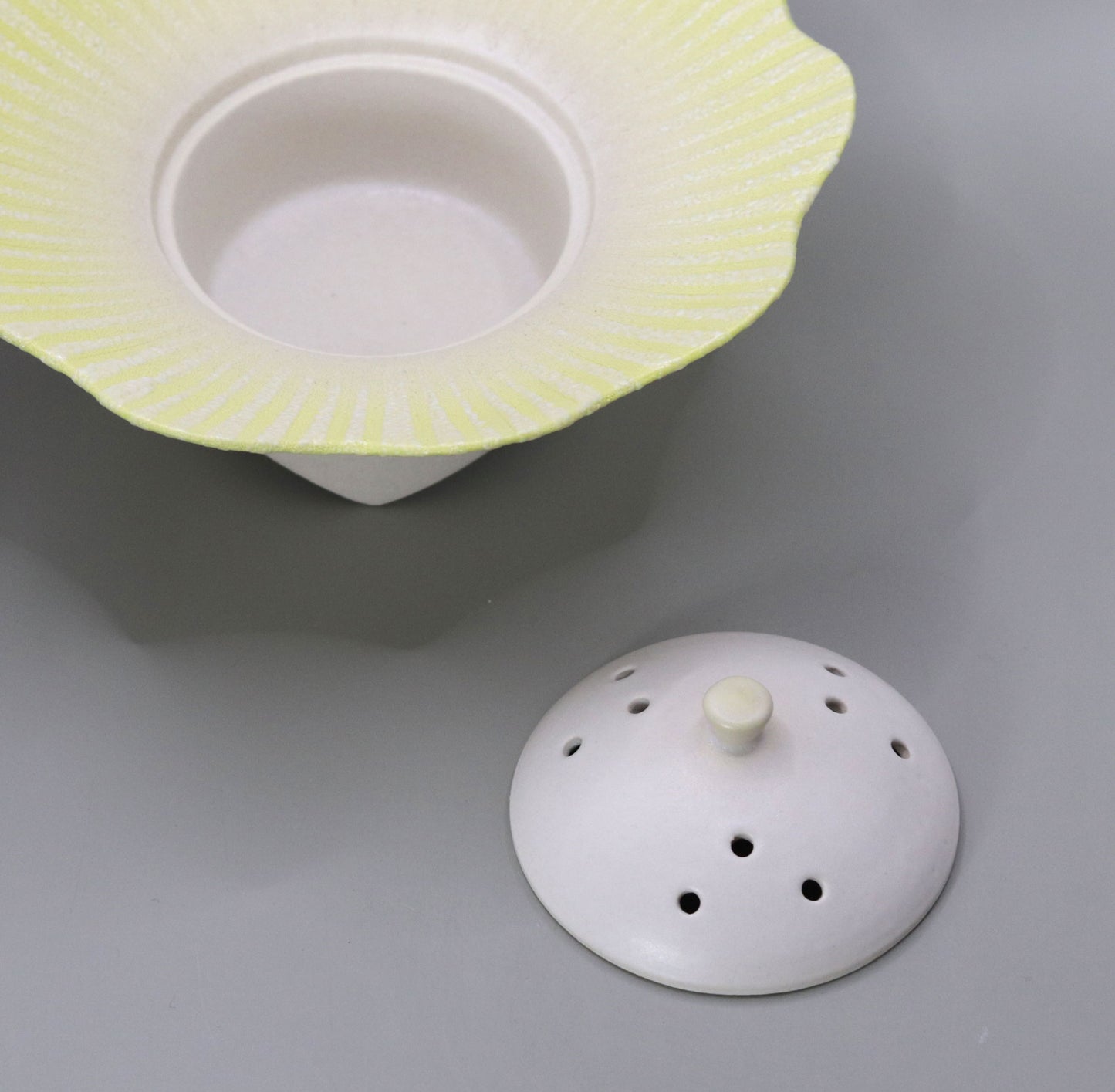 Glazed clay incense burner by Yotaro Takemura