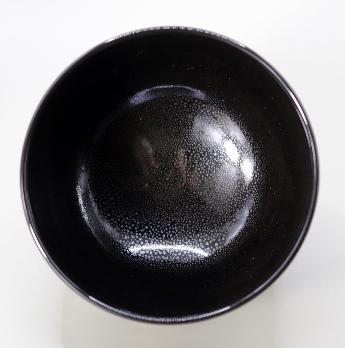 茶盌黒釉金白鶴 高橋道八