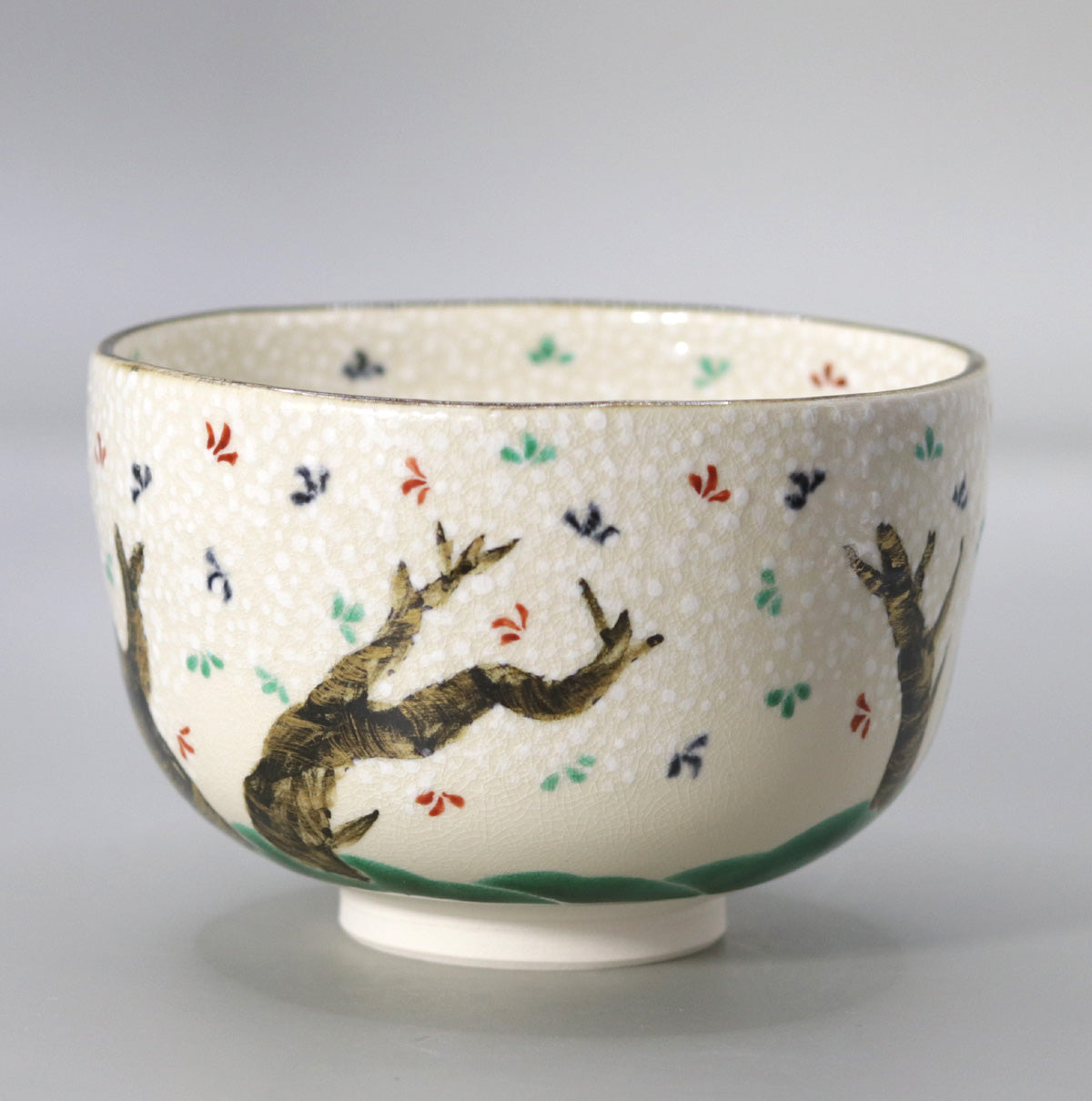 茶盌色絵桜之図 高橋道八