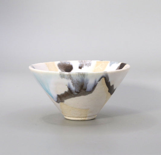 commanding presence White  sake cup by Ichiji Shimizu